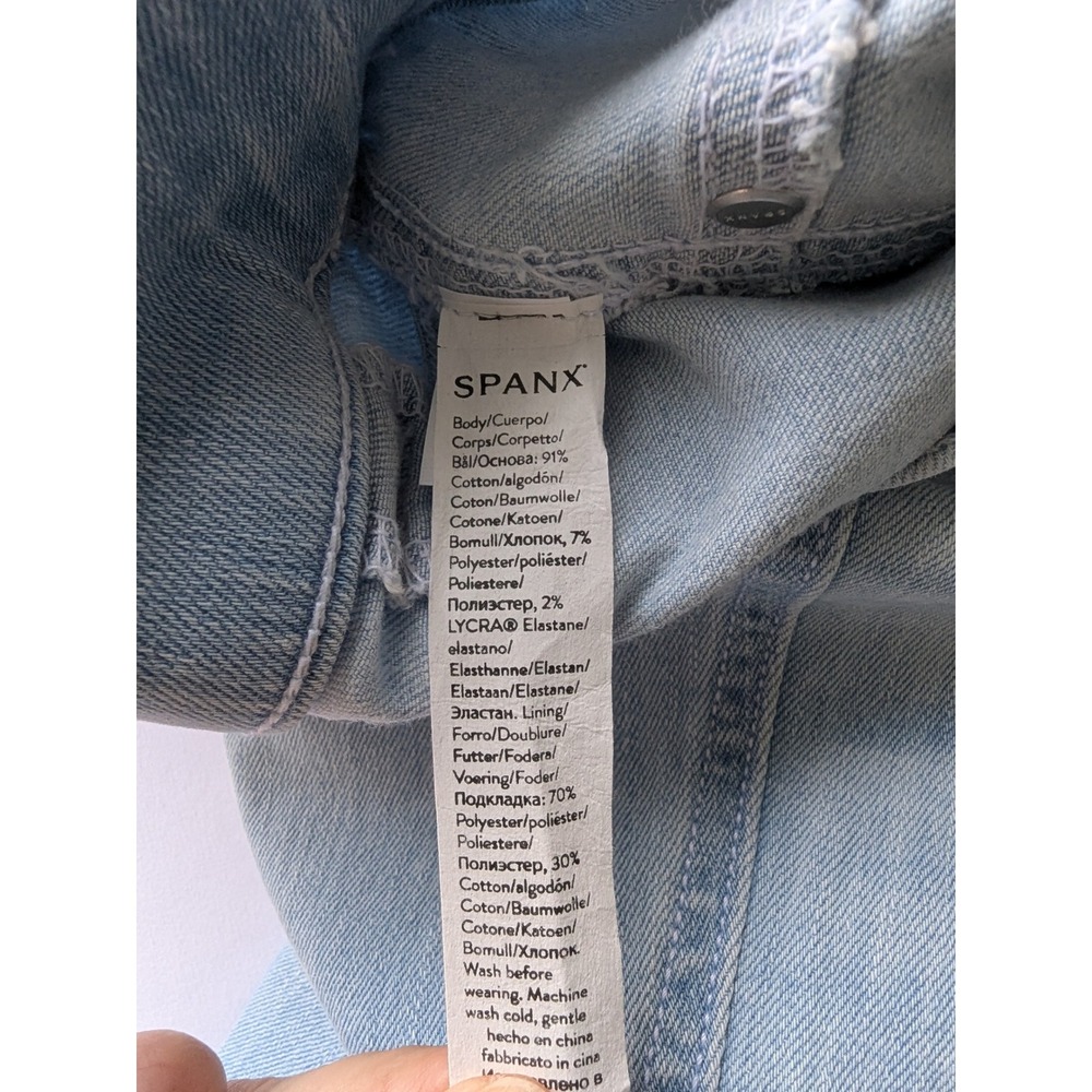 Spanx Flare Jeans Womens Large Light Retro Wash Pull On Shaping Denim New Tags - Picture 5 of 10